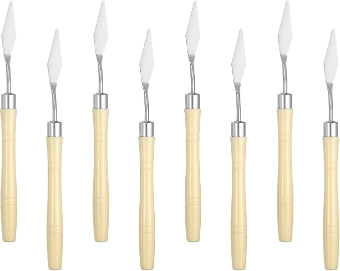 HARFINGTON 8pcs Palette Knife Painting Tool 6.3" Pointed Stainless Steel Blade by HARFINGTON