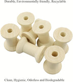 HAHIYO 1.2Inch/3cm 25PCs Natural Wood Spool Unfinished Wooden Thread Spool - Image 3