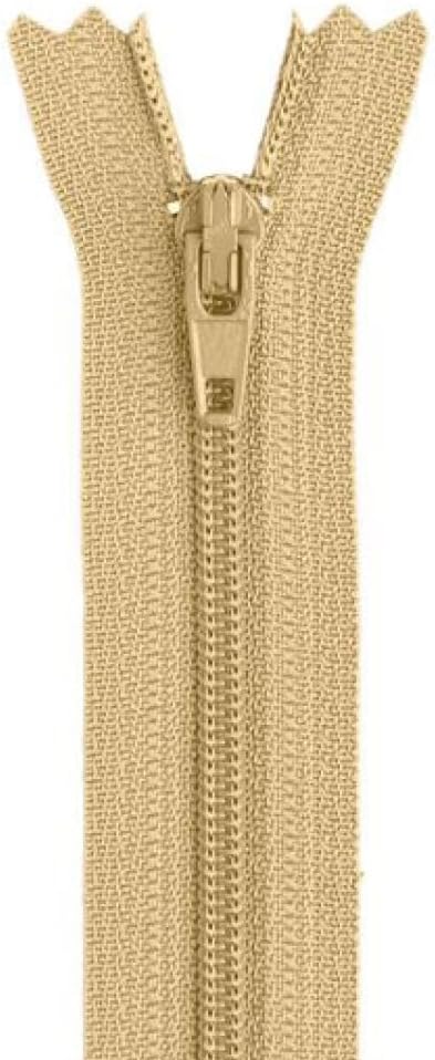 #3 Nylon Coil Zipper 12 Inch Non-Separating Closed End – Cream – Replacement by Metalandbrassco