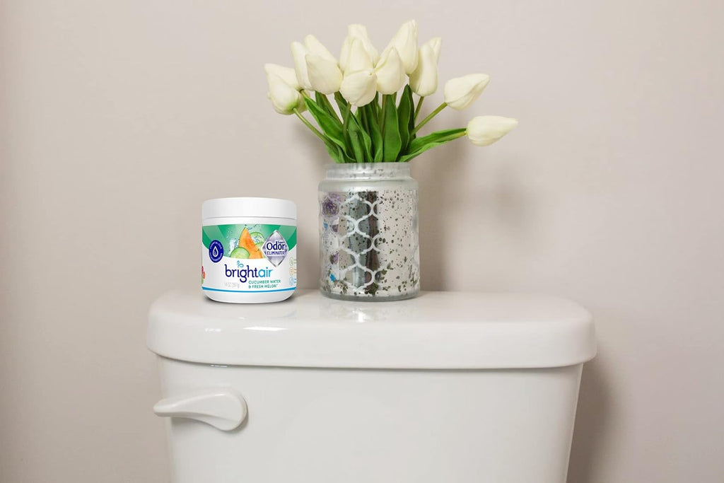 Bright Air 14 oz. Super Odor Eliminator, For Medium-Size Spaces, Cucumber Water & Fresh Melon Scent, Case of 6, Odor Eliminator & Air Freshener, Natural Essential Oils, Lasts Up to 90 Days Each