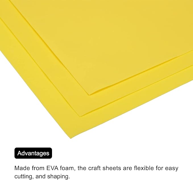 MECCANIXITY EVA Foam Sheets Yellow 19.7 Inch x 17.7 Inch 0.8mm Thick Crafts - Image 5