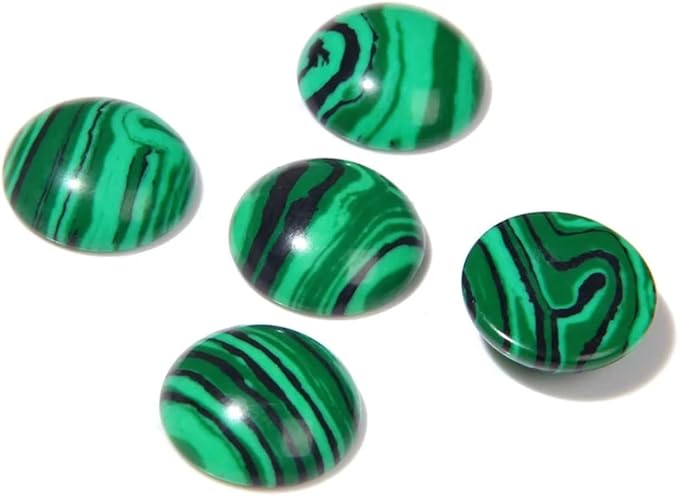 20pcs 10mm Natural Stone No Hole Malachite Semicircle Smooth Cabochons Beads by 2TTFishoo
