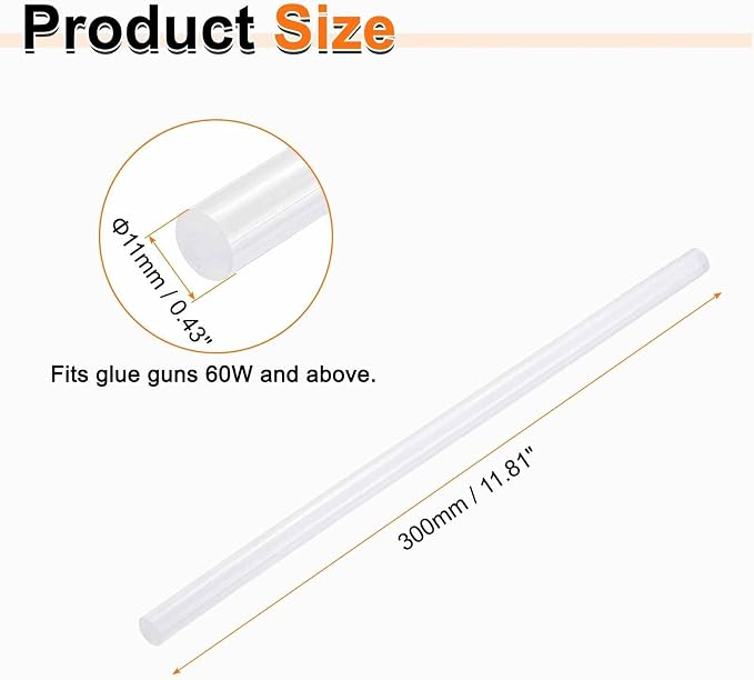 HARFINGTON 10pcs Hot Glue Sticks 0.43" Dia x 11.81" Long EVA Mini Hot Melt - Image 2