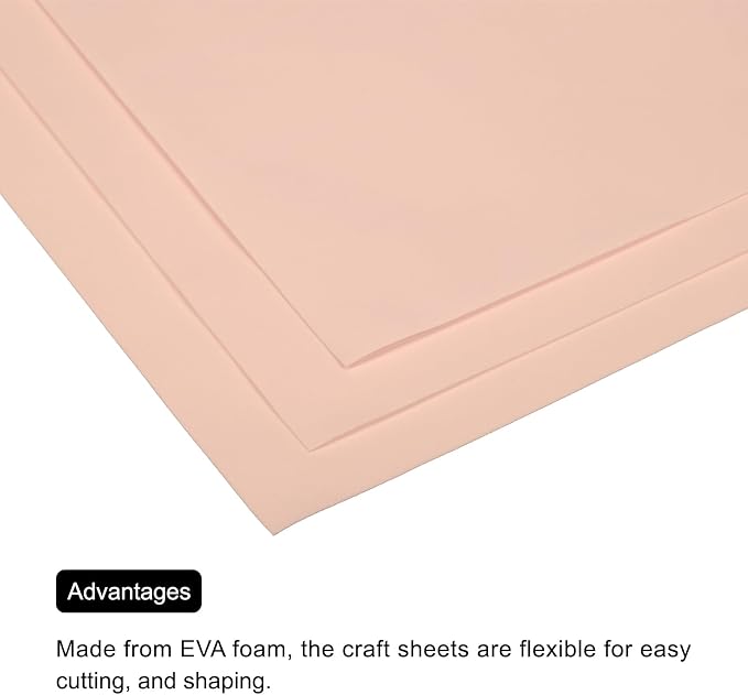 MECCANIXITY EVA Foam Sheets Skin Tone 19.7 Inch x 19.7 Inch 1mm Thick Crafts - Image 5