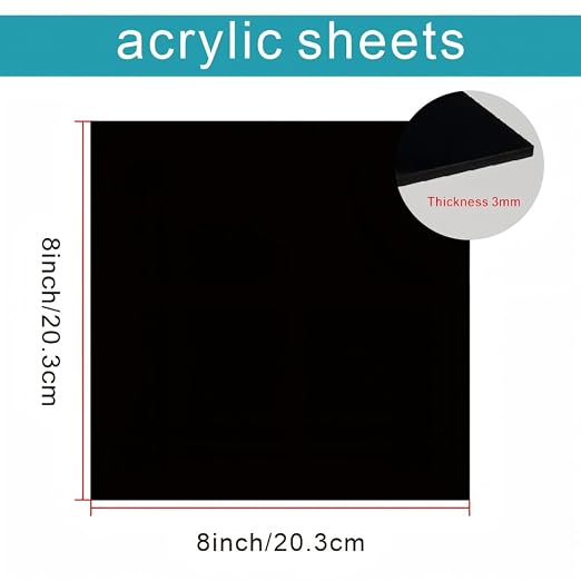 12 Piece 1/8 Thick 8 x 8 Inch 3mm Color Casting Acrylic Sheet - Image 2