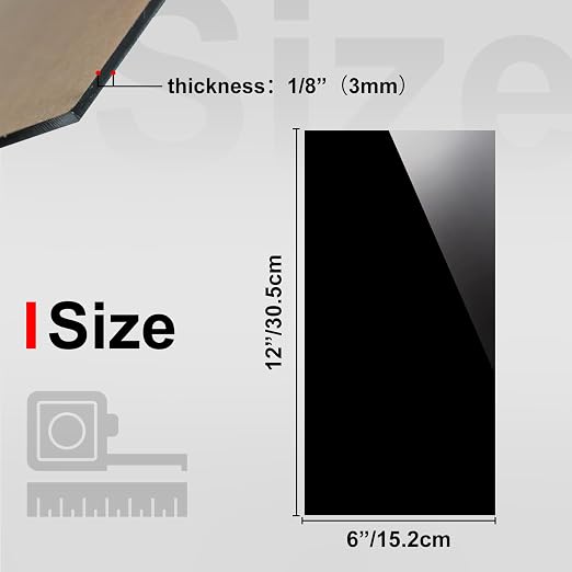KINLINK 6x12 Plexiglass Sheets 1/8 inch Thick - 3mm Black Cast Acrylic Sheet - Image 2