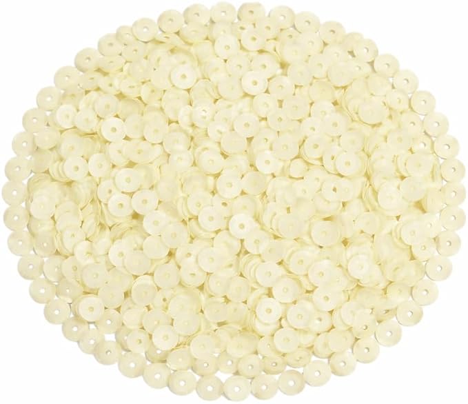 Mandala Crafts 6mm Cup Round Ivory Sequins - Image 2