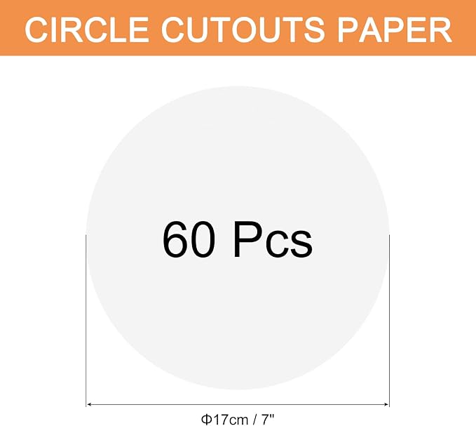MECCANIXITY 60 PCS White Color Circle Cutouts Paper 7 Inch Round Card Stock - Image 2