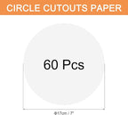 MECCANIXITY 60 PCS White Color Circle Cutouts Paper 7 Inch Round Card Stock - Image 2