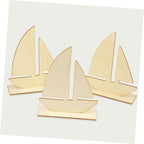 Lurrose 12pcs Wood Painting Toys Painting Clay Base Unfinished Wooden Craft - Image 3