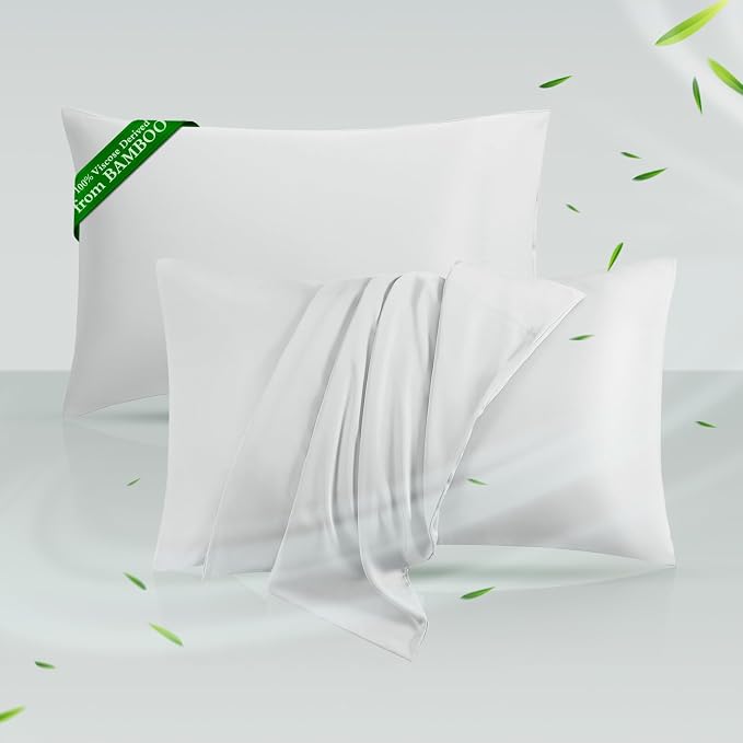 Cooling Pillowcases Queen Size Set of 2, Viscose Derived from Bamboo by HOTSLEEPERSHEETS