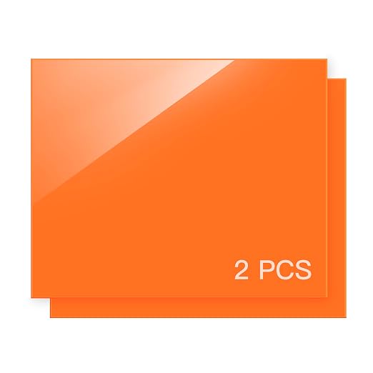 Orange Acrylic Sheet 12" x 16" x 1/8" Thick, ALCCIFI 2 Pack Opaque Glossy Cast - Image 2