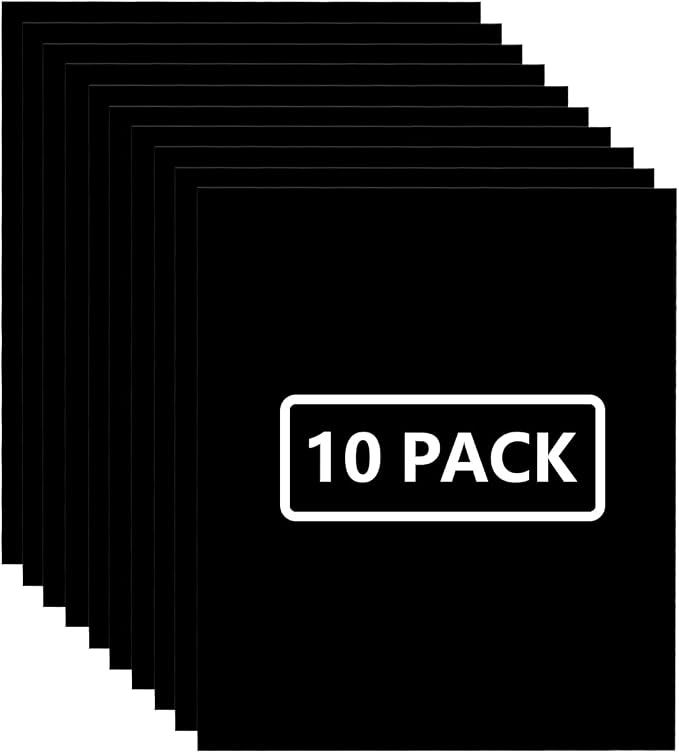 FUNKAKA Black HTV Heat Transfer Vinyl Bundle, 10 Sheets Sticky HTV Vinyl by FUNKAKA