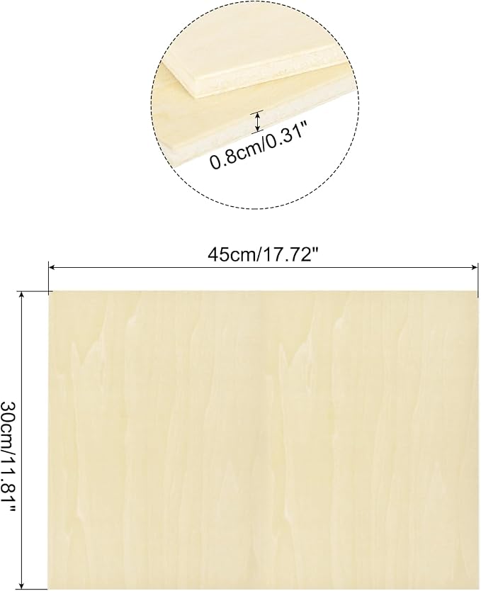 MECCANIXITY 3pcs Basswood Sheets 18 x 12 x 5/16 Inch Unfinished Wood Boards - Image 2