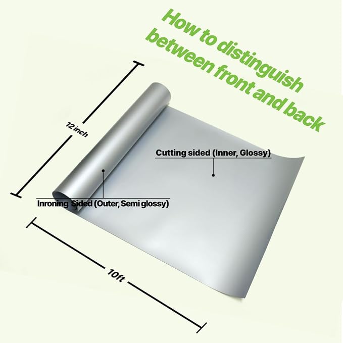 PU Heat Transfer Vinyl 12"×10ft Roll Silver – HTV - Image 3