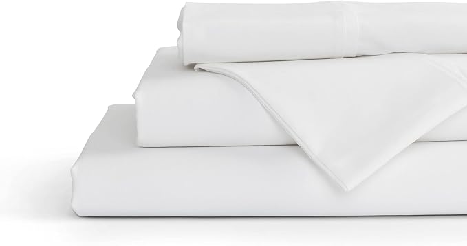 Linen Home 100% Cotton Percale Sheet Set, Twin Size, Deep Pocket, 4 Pieces Set by LINENHOME
