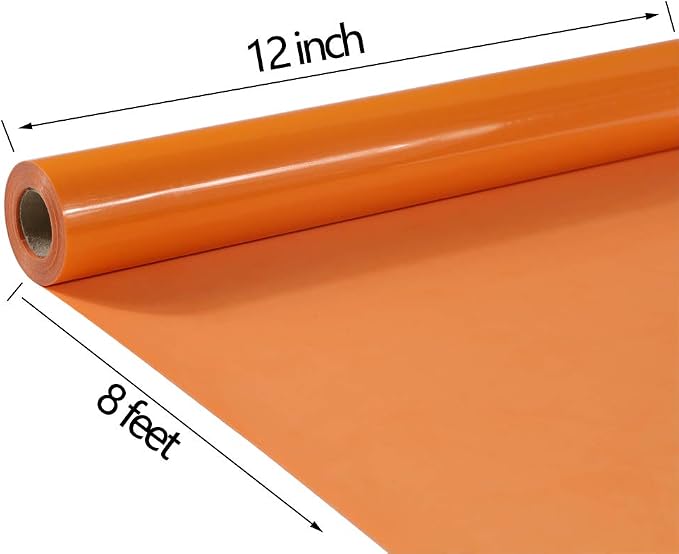 TUMIYA Orange Heat Transfer Vinyl HTV Rolls, Glossy Adhesive HTV Vinyl - Image 2