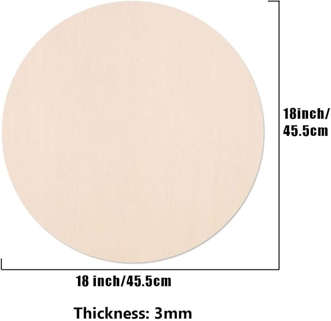 5PCS 18Inch Wood Circles for Crafts, Cutouts Blank Round Wood Slice Unfinished - Image 2