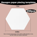 200 Count Paper Piecing Shapes Hexagon Paper Piecing Templates Quilting - Image 2