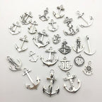 iloveDIYbeads 100g Craft Supplies Antique Silver Ship Wheel Anchor Charms - Image 6