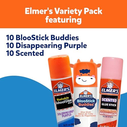 Elmer's Glue Sticks Variety Pack, Featuring BlooStick Buddies, Disappearing - Image 2