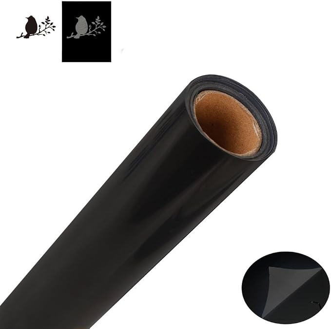 FUNKAKA Heat Transfer Vinyl Reflective Black HTV Roll, Reflective HTV Vinyl - Image 2