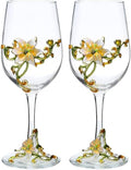 Simcat Handmade Painted Enamel Flower Glass Wine Glasses Transparent Refined by Simcat