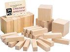 34PCS Basswood Carving Blocks, Soft Unfinished Wood Whittling Blanks in 2 Sizes by amzwkt