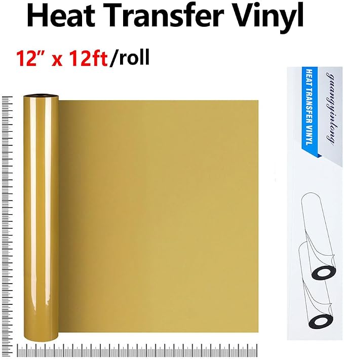 guangyintong Heat Transfer Vinyl Golden HTV Rolls, Matte Surface PU Material - Image 2