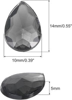 MECCANIXITY 50PCS Flat Back Acrylic Teardrop Gems 10x14mm Artificial Rhinestones - Image 2