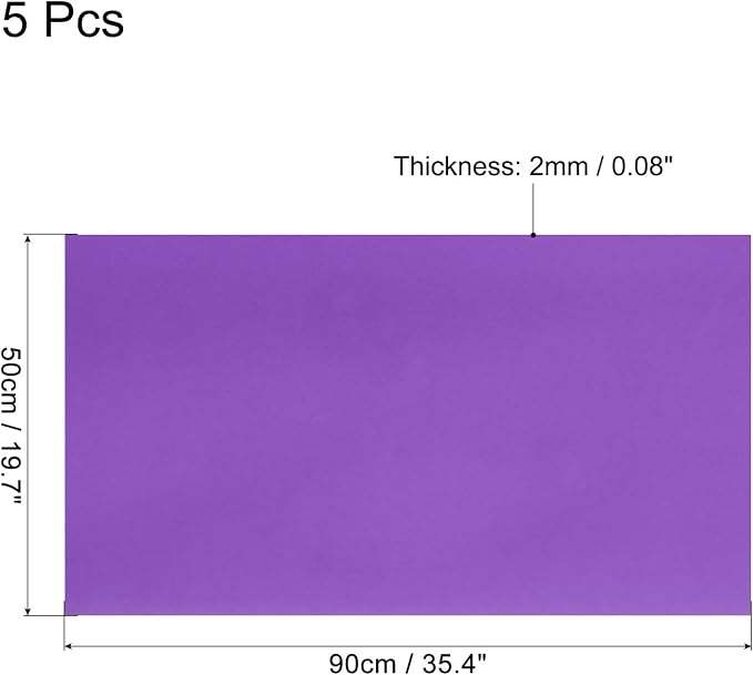 MECCANIXITY EVA Foam Sheets Dark Purple 35.4 Inch x 19.7 Inch 2mm Thick Crafts - Image 2