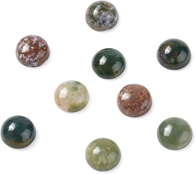FASHEWELRY 50Pcs Natural Indian Agate Cabochons Flat Back Gemstone Cabochons - Image 3