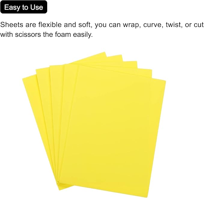 MECCANIXITY EVA Foam Sheets Yellow 7.6 Inch x 5.9 Inch 2mm Thickness - Image 4