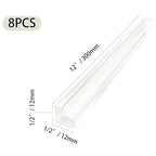 8Pcs Clear Acrylic Square Rods, 12mm x 300mm Thick Transparent Plastic Dowel - Image 2