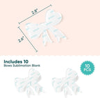 YOPPIX 10 Pcs Sublimation Bow Blanks, Sublimation Acrylic Bow Blanks Keychain - Image 6
