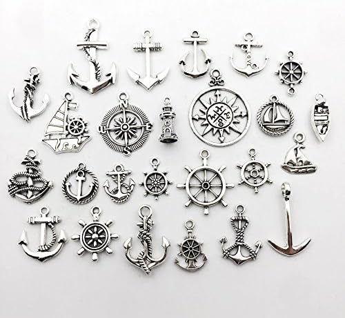 iloveDIYbeads Nautical Charm Collection-50 Pcs Craft Supplies Nautical Ship - Image 4