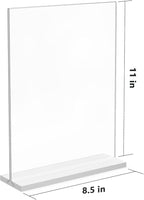 MaxGear Acrylic Sign Holder 8.5" x 11" Double Sided Acrylic Stand, 3 Pack | - Image 5