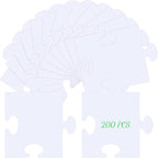Glenmal 100 Pcs Large White Blank Puzzle Pieces Oversize White Blank Papers by Glenmal