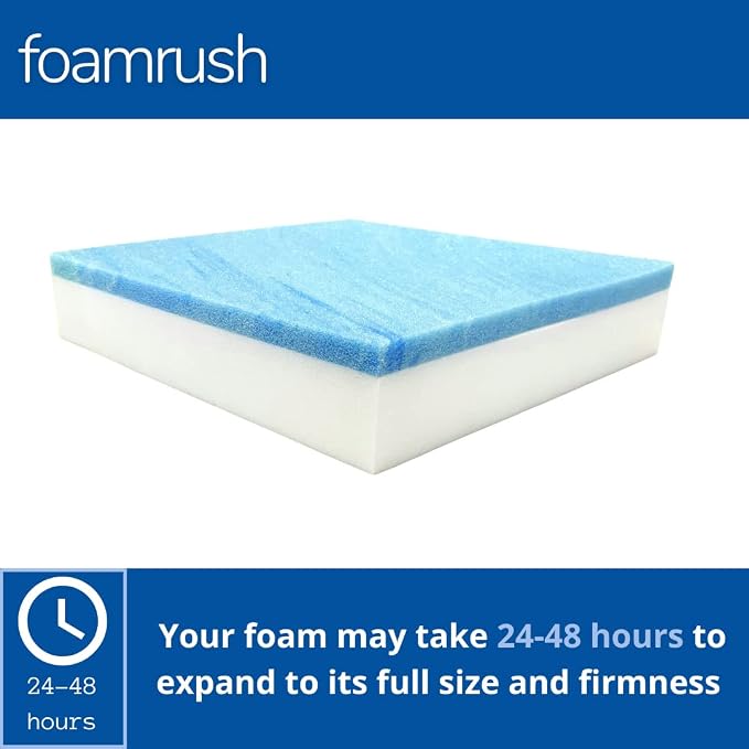 FoamRush 5" x 36" x 36" Gel Memory Foam Upholstery Square Cushion Medium Firm - Image 4
