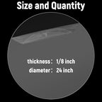 Pushglossy Large Round Acrylic Sheet Clear Acrylic Circle Board Transparent - Image 2