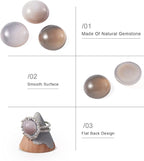 FASHEWELRY 50Pcs Natural Gray Agate Cabochons Flat Back Gemstone Cabochons 12mm - Image 6