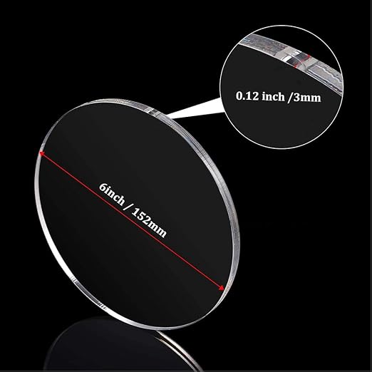 10 Pieces Clear Circle Acrylic Sheet, 1/8" Thickness, 6 Inch Plexiglass Circle - Image 2