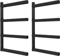 NANANARDOSO Wall Mount Wood Organizer and Lumber Storage,Heavy Duty Metal Shelf with 4-Level,Lumber Metal Racks for Indoor and Outdoor Use,2 Pack