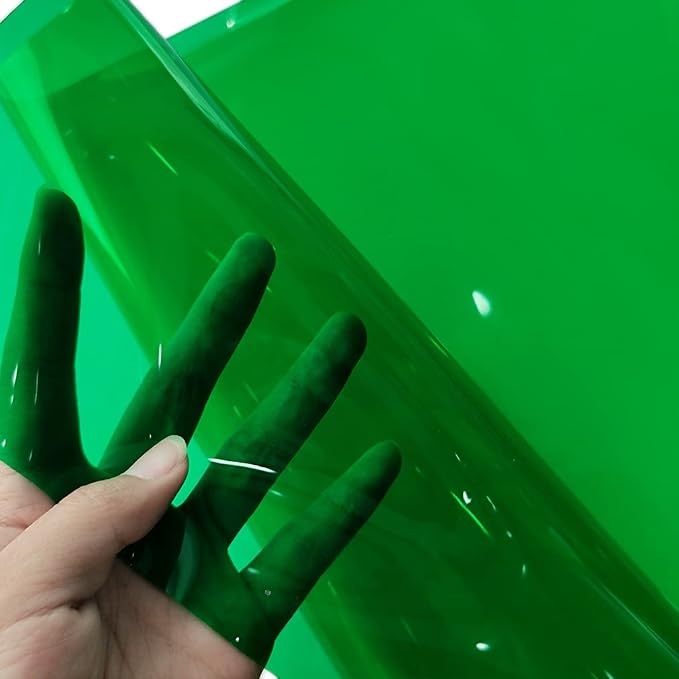 HYANG ForestGreen Transparent PVC Super Clear Holographic Vinyl Faux Leather - Image 2