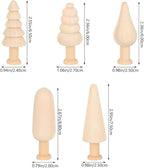 jojofuny Unfinished Wooden Tree Toys 10Pcs Set Small 2.34In DIY Painting Craft - Image 2