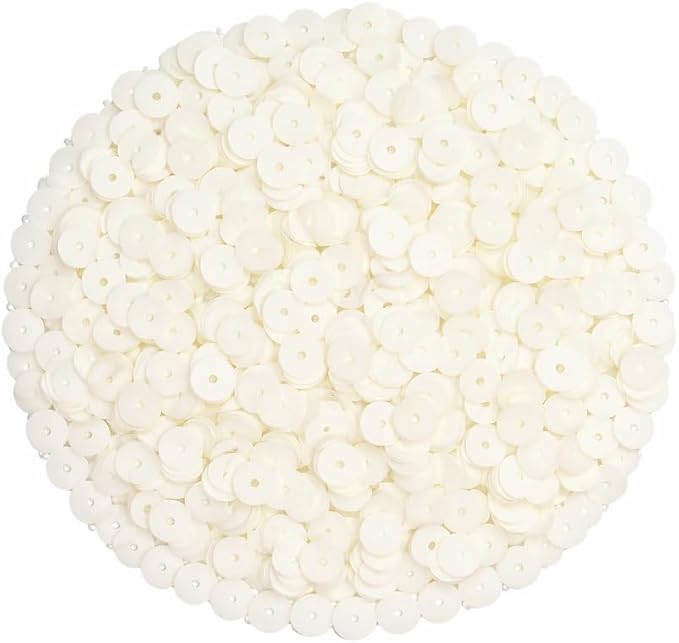 Mandala Crafts 6mm Flat Round Ivory Sequins - Image 2