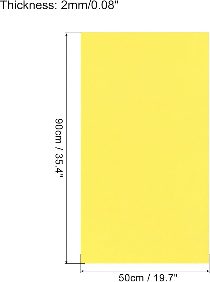 MECCANIXITY EVA Foam Sheets Lemon Yellow 35.4 Inch x 19.7 Inch 2mm Thick Crafts - Image 2