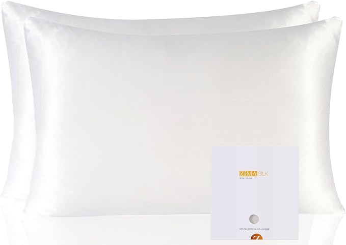 ZIMASILK 100% Pure Mulberry Silk Pillowcase 2 Pack, Soft and Smooth, Both Sides by ZIMASILK