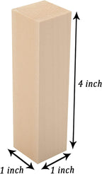 12 Pack Unfinished Basswood Carving Blocks Kit, Rectangular Wooden Blocks - Image 2