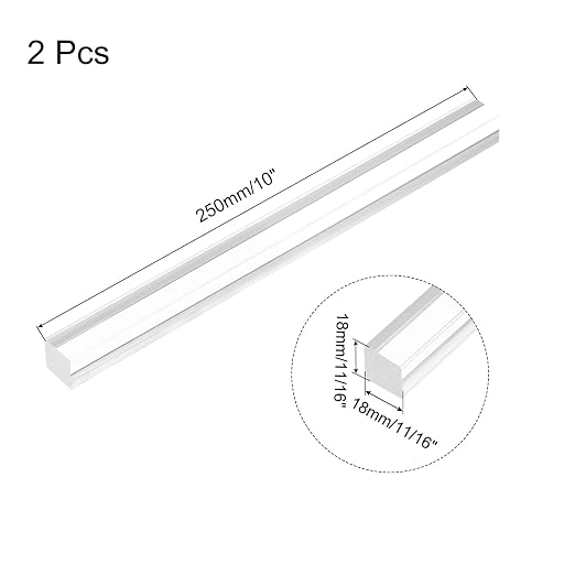 MECCANIXITY 2pcs Acrylic Square Rods 11/16" x 10" Clear Acrylic Dowel Rods - Image 2